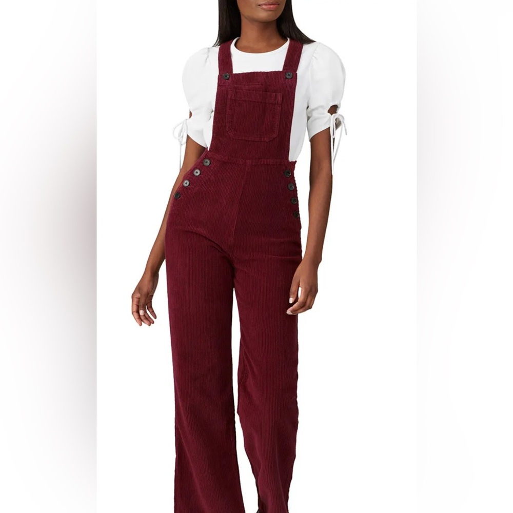 Reformation burgundy overalls (sz 4)